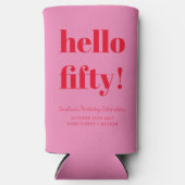 Vet roze rode moderne 50e verjaardag - Aangepast (Voorkant)