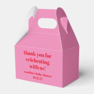 Vet Roze Rood Custom Baby shower Dank u Bedankdoosjes