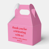 Vet Roze Rood Custom Baby shower Dank u