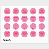 Vet Roze Rood Custom Baby shower Dank u Ronde Sticker (Vel)