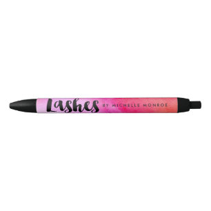 Vet Roze Waterverven Lash Extensions gepersonalise Zwarte Inkt Pen