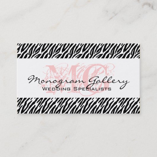 Vet roze, Zwarte Zebra Stripes Visitekaartje (Voorkant)
