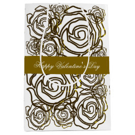 'Vet Rozen Valentijn' (goud- maat Medium) Geschenk Medium Cadeauzakje