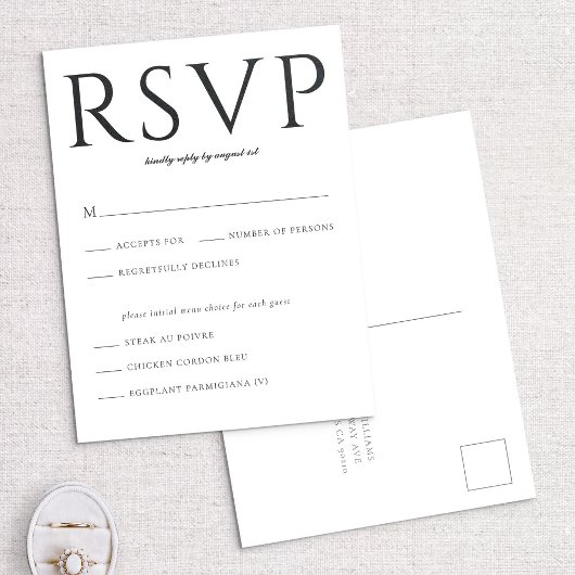 Vet RSVP-invoegBriefkaart Briefkaart