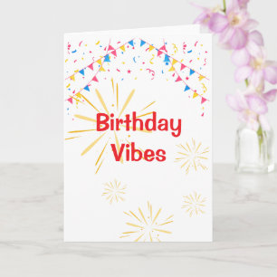 Vet Sans Serif Lieve Wenskaart verjaardagsvibes Kaart