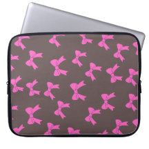 Vet & Schattige: Roze Bogen op Black Laptop Hoesje