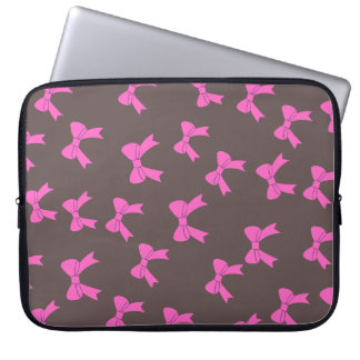 Vet & Schattige: Roze Bogen op Black Laptop Hoesje Sleeve