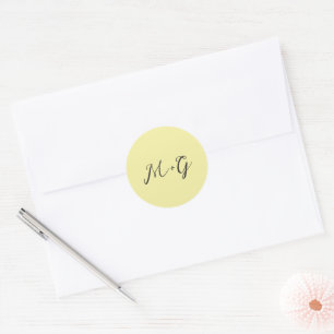 Vet Schrift Botergeel Elegant Bruiloft Ronde Sticker