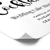 Vet Schrift Signature Cocktail Bruiloft Poster (Hoek)