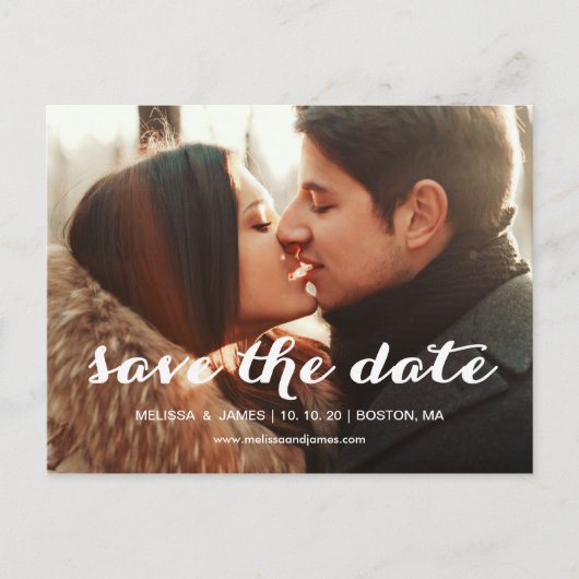 Vet script | Foto Save the Date Briefkaart (Voorkant)