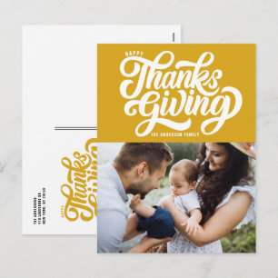 Vet Script Geel Foto Happy Thanksgiving Feestdagenkaart