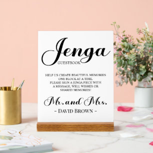 Vet Script Jenga Wedding Guestbook Acryl Bord