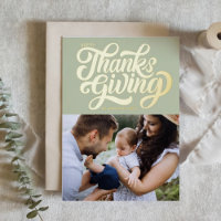 Vet Script Mint Green Happy Thanksgiving-foto