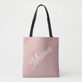 Vet script monogram, modern blush roze draagtas (Voorkant)