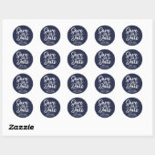 Vet Script Rustiek Chique Bruiloft Save The Date Ronde Sticker (Vel)