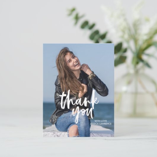 Vet Script Wit Dank u Afstuderen Briefkaart (Staand voorkant)