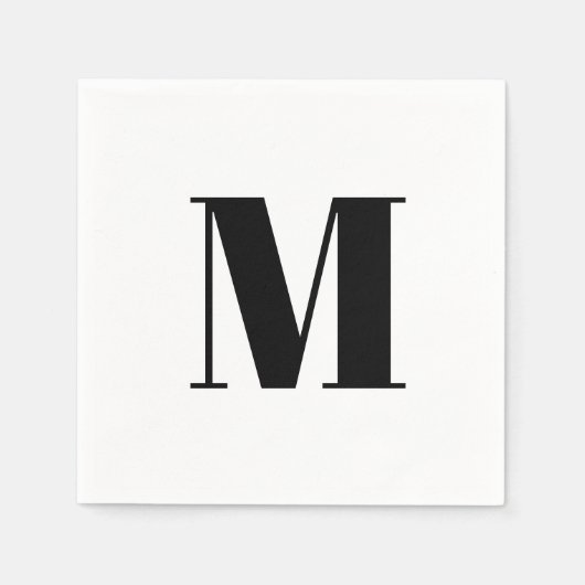 Vet serif monogram Initiaal Servet (Voorkant)