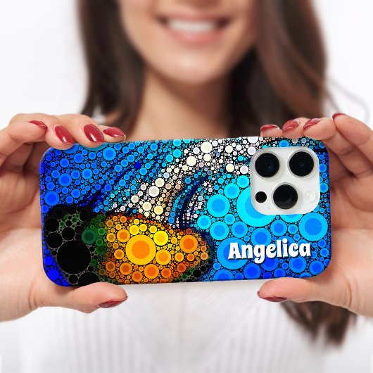 Vet sinaasappel kwal blauw oceaan aangepaste naam Case-Mate iPhone case