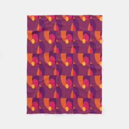 Vet Sinaasappel, Roze & Paarse Modern Design Fleece Deken