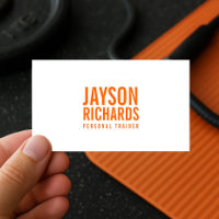 Vet Sinaasappel/Wit Personal Trainer Visitekaartje