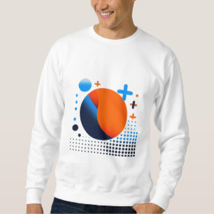 Vet Sinaasappels Cirkel & Blauwe Stippen Geometris Trui