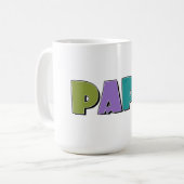 Vet & speels ‘PAPA’ typografie ontwerp Koffiemok (Voorkant links)