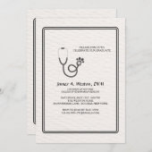 Vet Stethoscoop Uitnodiging (Voorkant / Achterkant)