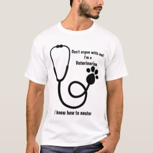 Vet Stethoscope in Black Mannen T-Shirt