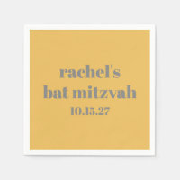 Vet Stijlvol Geel Grijs Custom Bat Mitzvah