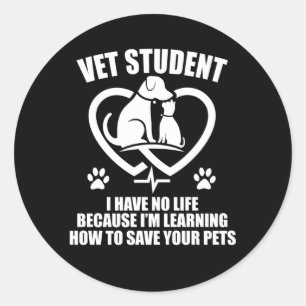 Vet Student Toekomstige Dierenarts om VET in Progr Ronde Sticker