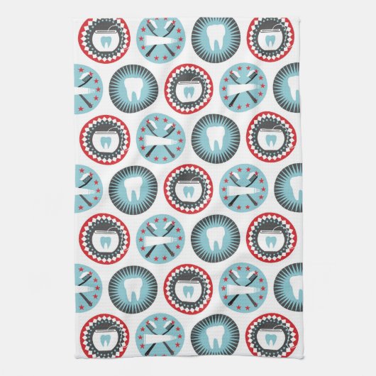 Vet tandheelkundig patroon - Tandheelkundige hygië Theedoek (Verticaal)