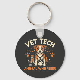 Vet Tech Animal Whisperer Cute Puppy Stethoscope Sleutelhanger