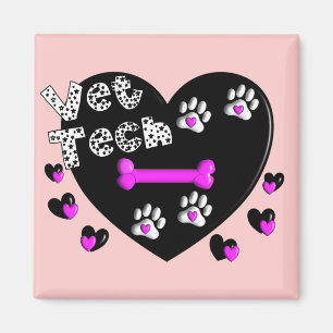 Vet Tech BLACK EN WITTE HARTEN Magneet