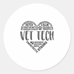 Vet tech, dierenarts tech, dierenarts technicus ronde sticker