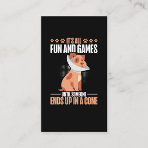 Vet Tech Dog Cone Humor Veterinarian Visitekaartje