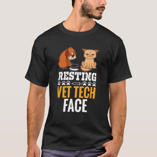 Vet Tech Face Veterinarian Pet T-shirt (Voorkant)