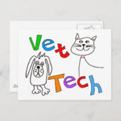 Vet Tech Gifts, veterinair technicus Briefkaart (Voorkant / Achterkant)