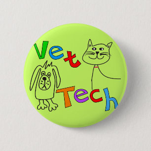 Vet Tech Gifts, veterinair technicus Ronde Button 5,7 Cm