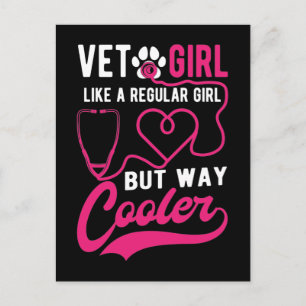 Vet Tech Girl Love Animals Vrouw Veterinarian Briefkaart