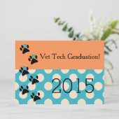 Vet Tech Graduation Invitations Orange et Bleu (Debout devant)