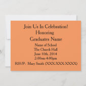 Vet Tech Graduation Invitations Orange et Bleu (Dos)