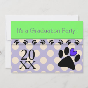Vet Tech Graduation Invitations Paars en Limoen Kaart
