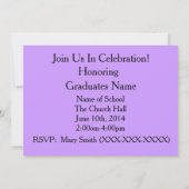 Vet Tech Graduation Invitations Paars Kaart (Achterkant)