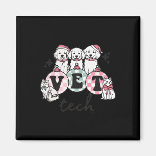 Vet Tech Kerstmis Dierenarts Specialist Magneet