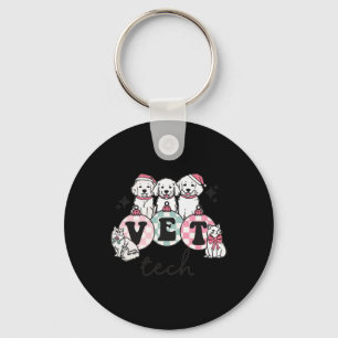Vet Tech Kerstmis Dierenarts Specialist Sleutelhanger