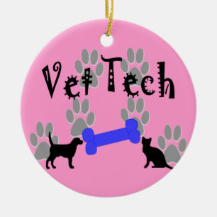 Vet Tech-kerstsierpoten en -Botten Keramisch Ornament