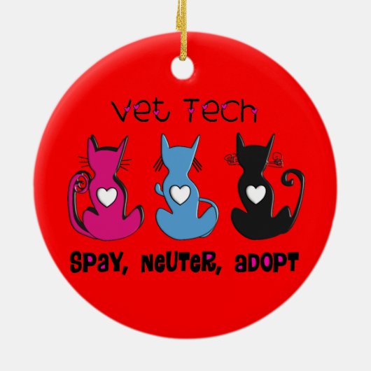 VET Tech-kerstversiering Keramisch Ornament (Achterkant)