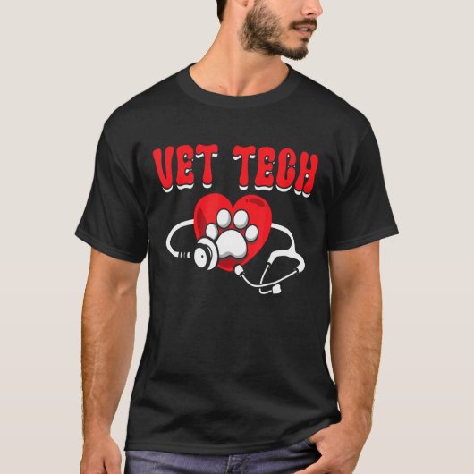 Vet Tech Love Animals T-shirt (Voorkant)