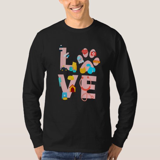 Vet Tech Love Veterinary Technician 1 T-shirt (Voorkant)