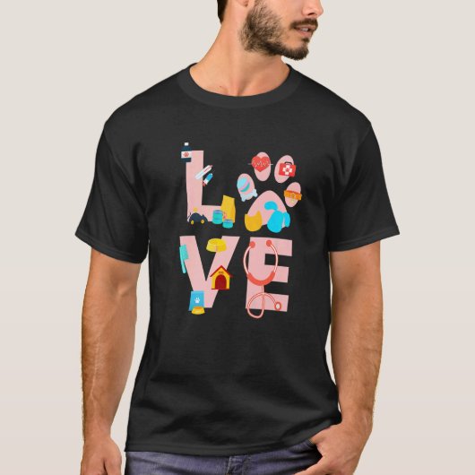 Vet Tech Love  Veterinary Technician  1 T-shirt (Voorkant)